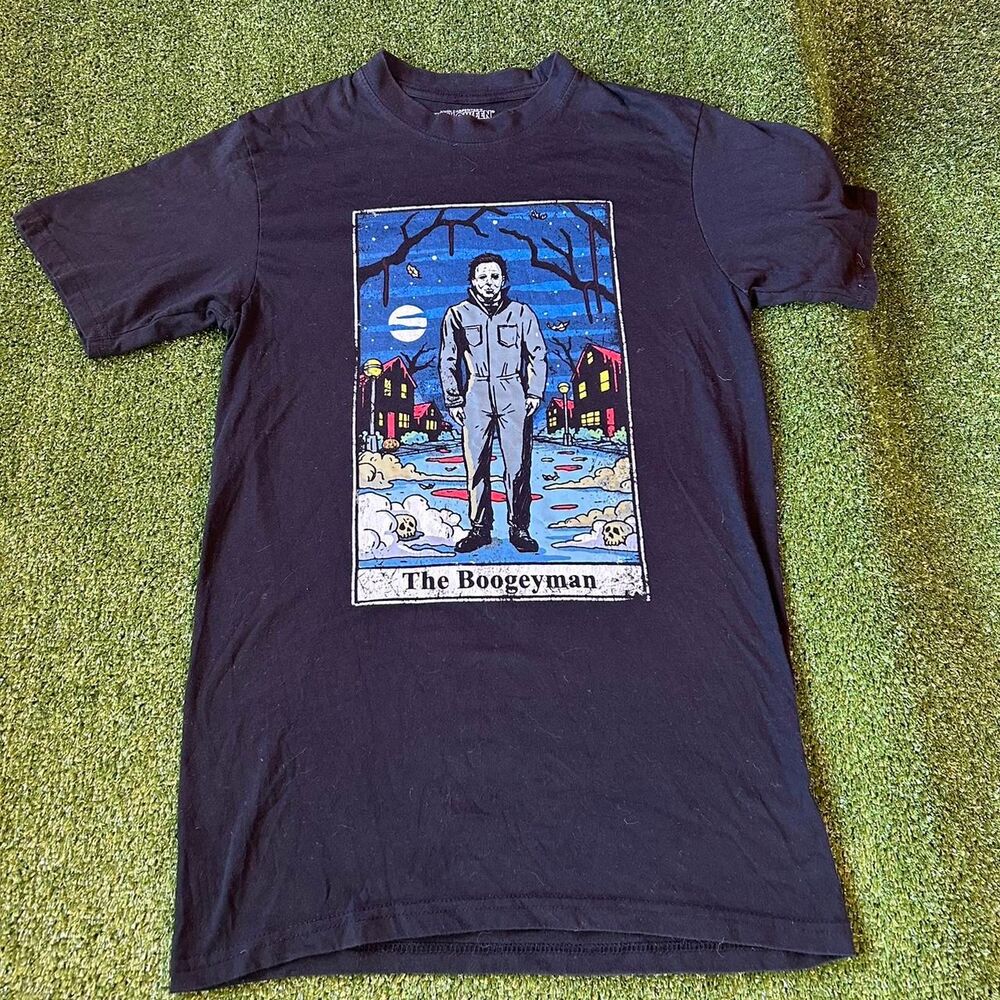 Unbranded Men's Black and Navy T-shirt